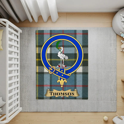 Thompson Clan Crest Tartan Rug custom home decor product type