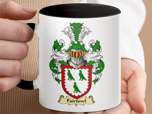 Clan Fairfowl Scottish Clan Crest Accent Coffee Mug - Living Stone Gifts