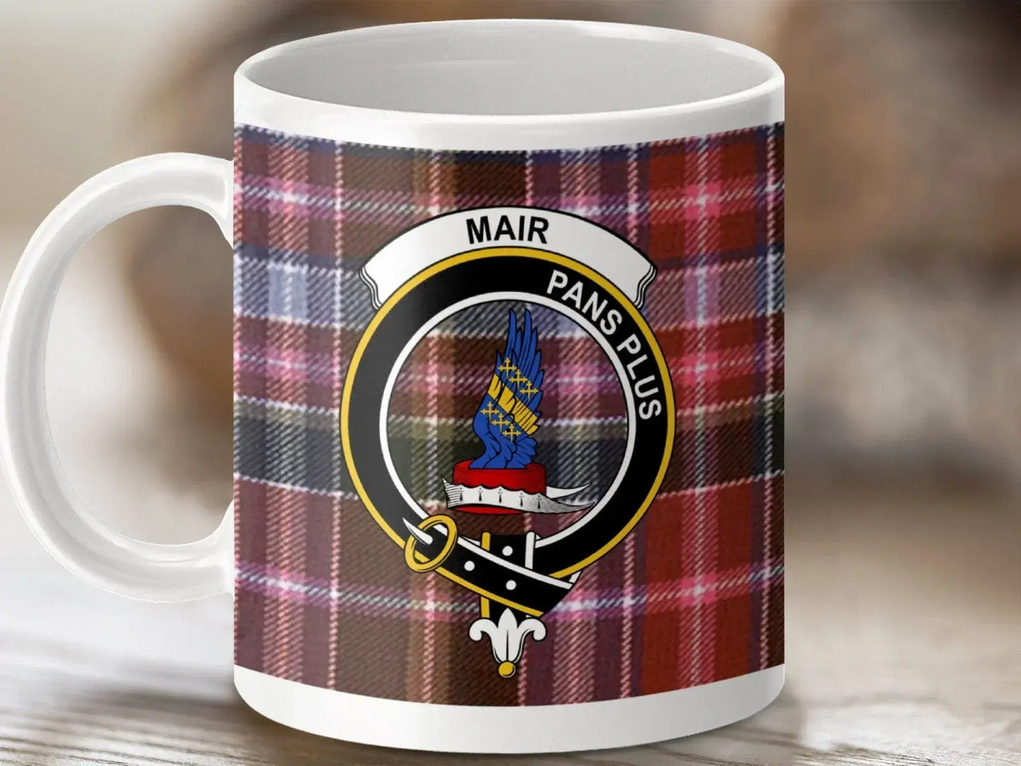 Clan Mair Tartan Mug with Family Crest Design product