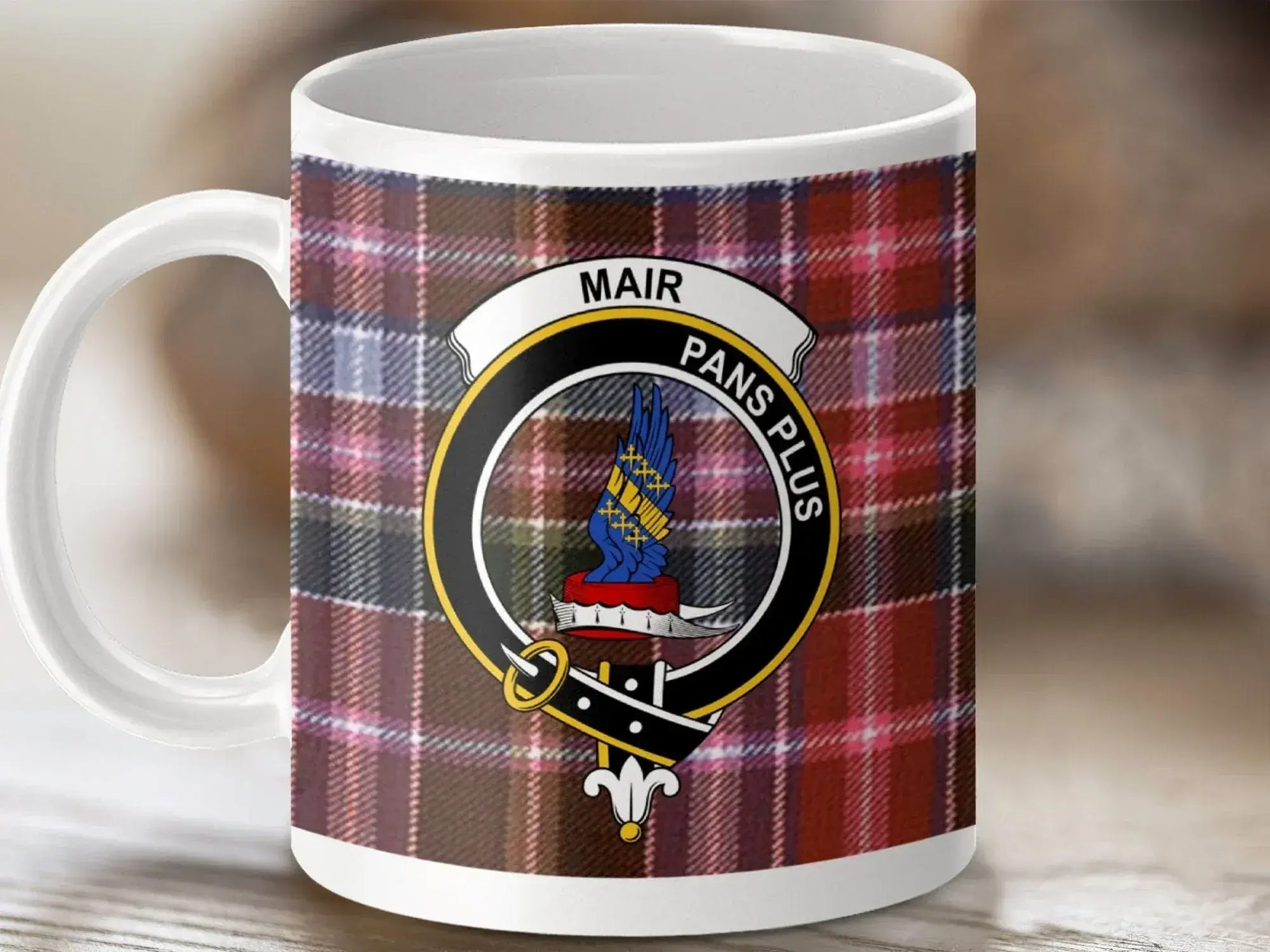 Clan Mair Tartan Mug with Family Crest Design product