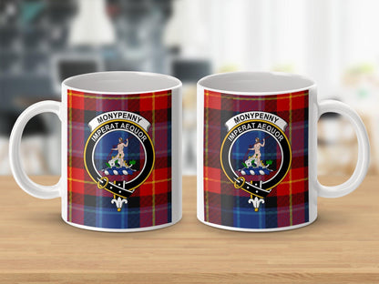 Moneypenny Clan Crest Personalized Scottish Tartan Mug - Living Stone Gifts