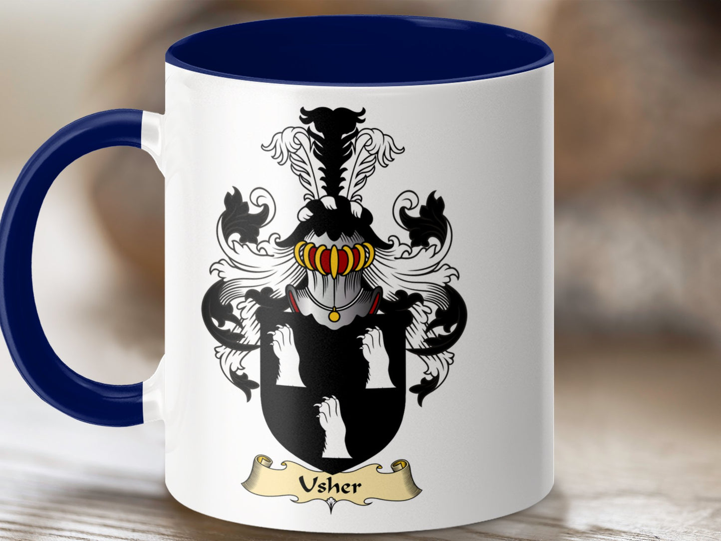 Clan Usher Scottish Coat of Arms Mug - Living Stone Gifts