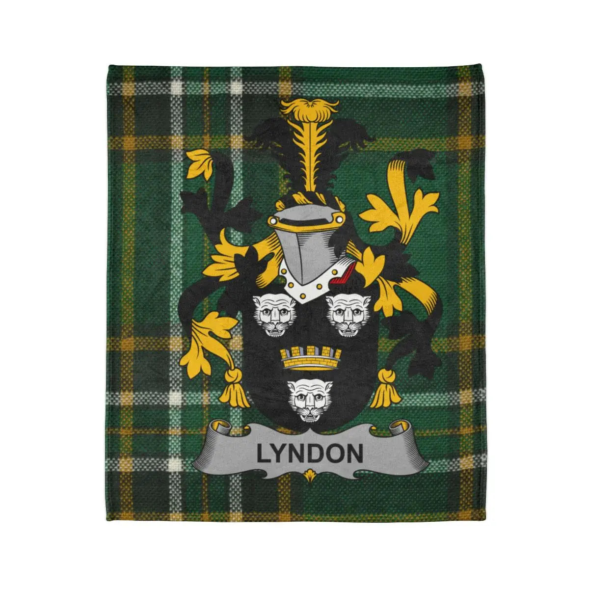 Lyndon Family Crest Plaid Pattern Fleece Blanket product