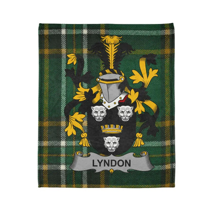 Lyndon Family Crest Plaid Pattern Fleece Blanket product
