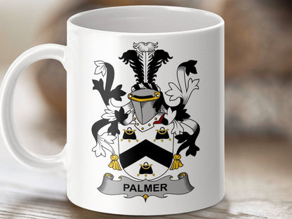 Palmer Surname Irish Family Crest Mug - Celtic Ancestry Gifts