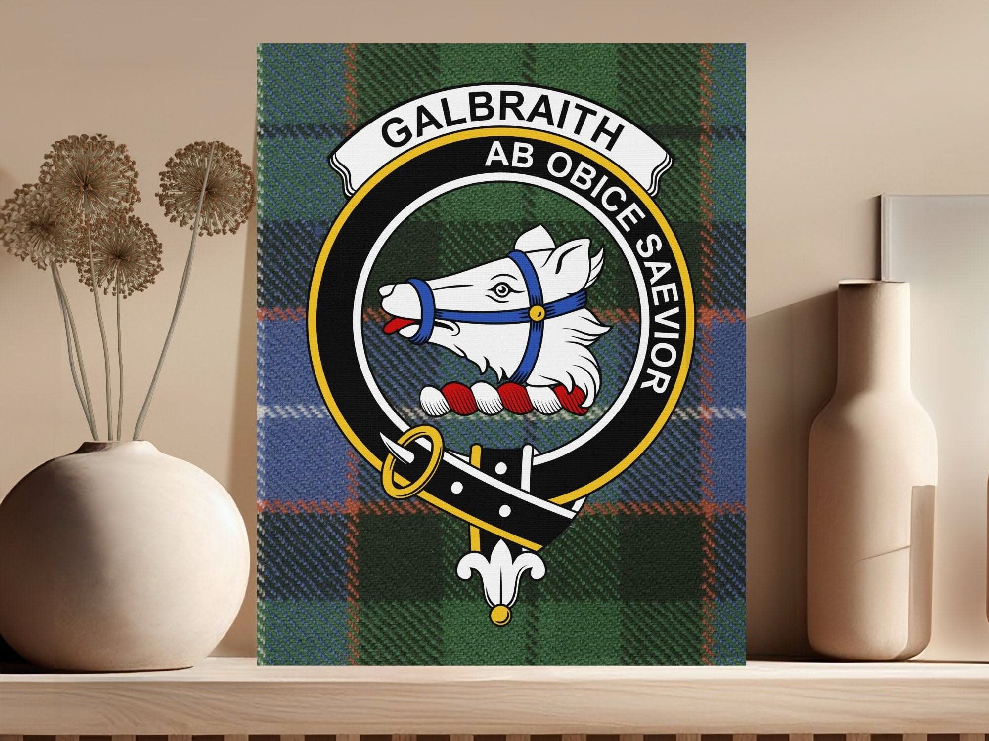 Galbraith Scottish Tartan Crest Wall Art Canvas - Celtic Ancestry Gifts