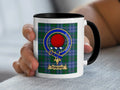 Udward tartan mug with a coloured accent handle and interior
