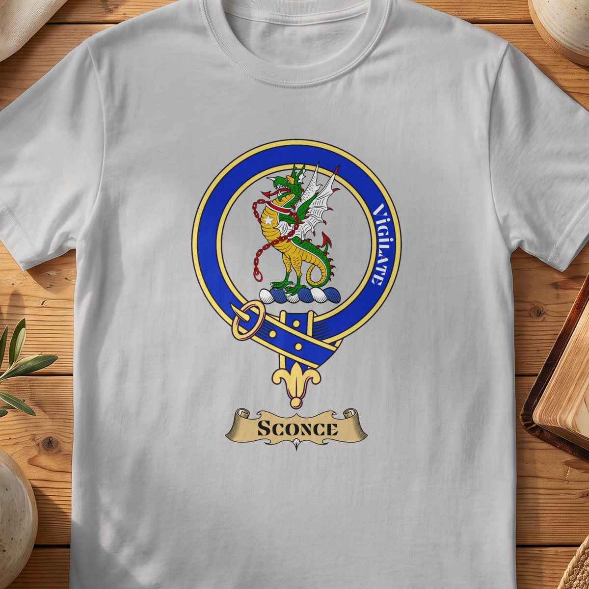 Sconce Scottish clan crest T-shirt in Sport Grey