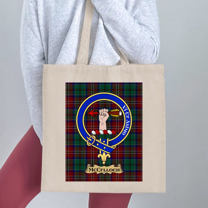 Clan McCulloch Scottish Crest Tartan Tote Bag - Living Stone Gifts