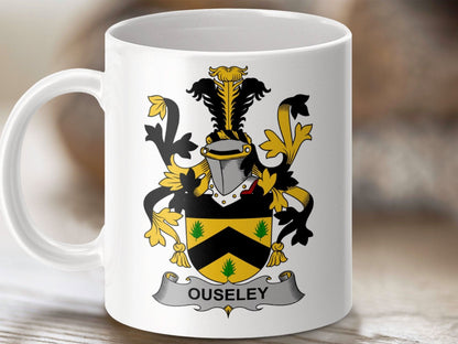 Ouseley Family Crest Coat of Arms Mug - Celtic Ancestry Gifts