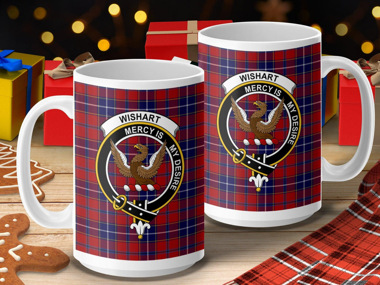 Wishart Clan Crest Tartan Scottish Heritage Mug - Living Stone Gifts