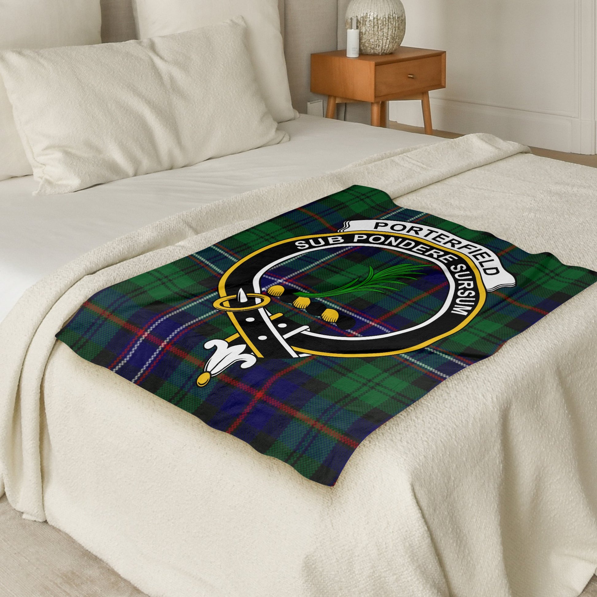 Scottish Clan Porterfield Tartan Throw Blanket - Living Stone Gifts