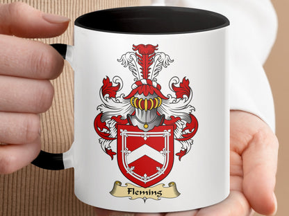 Clan Fleming Scottish Coat of Arms Accent Mug - Living Stone Gifts