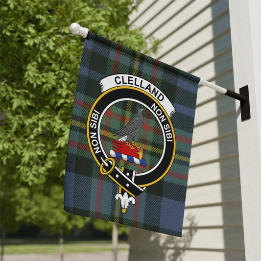 Clelland Non Sibi Clan Crest Tartan Flag product type