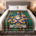 Brogan Tartan Crest Plaid Fringe Throw Blanket product type