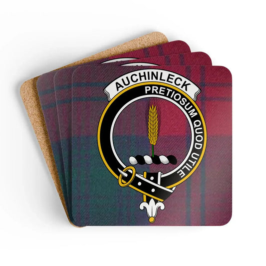 Auchinleck Clan Tartan Crest Coasters product type