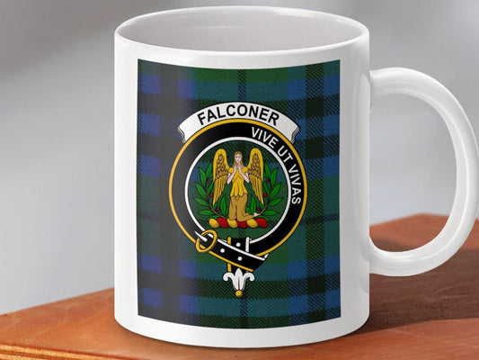 Falconer Vive Ut Vivas Plaid Design Mug product