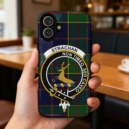 Strachan Clan Crest iPhone Case Non Timeo Sed Caveo
