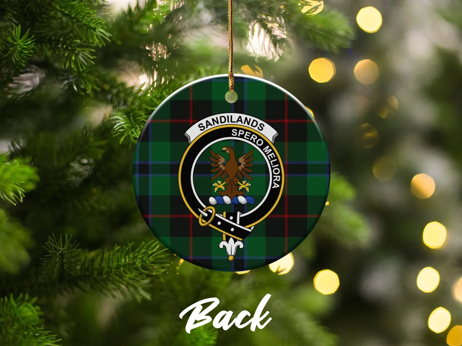 Sandilands Spero Meliora Plaid Christmas Ornament product