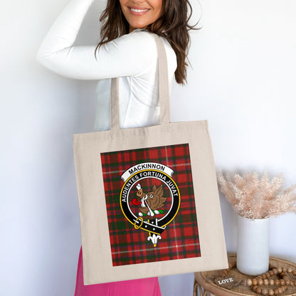 Clan Mackinnon Scottish Crest Tartan Tote Bag - Living Stone Gifts