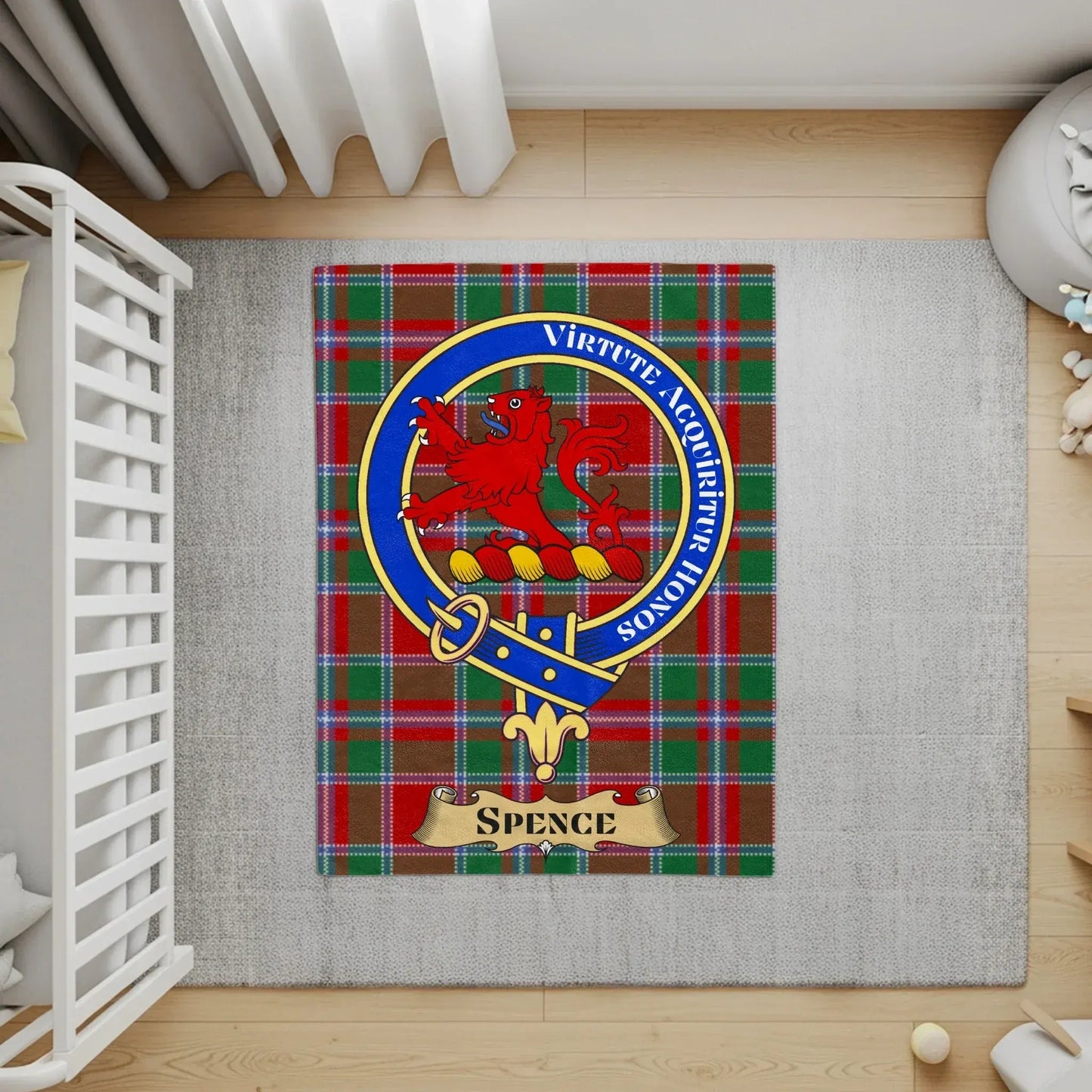 Virtute Acquiritur Honos Spence clan tartan product