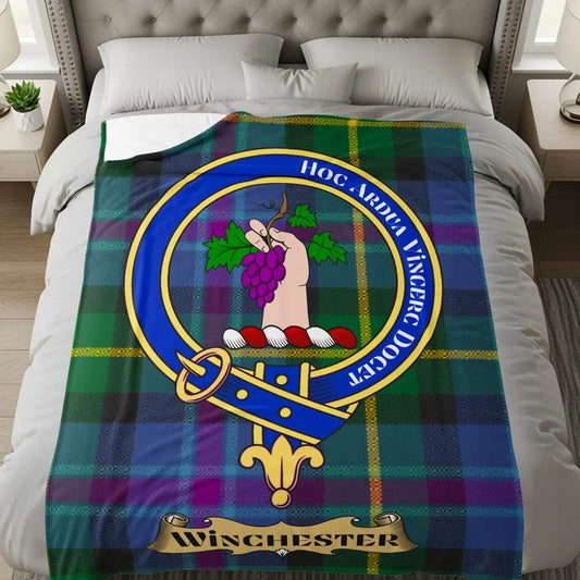 Winchester Tartan Blanket with Clan Crest product type