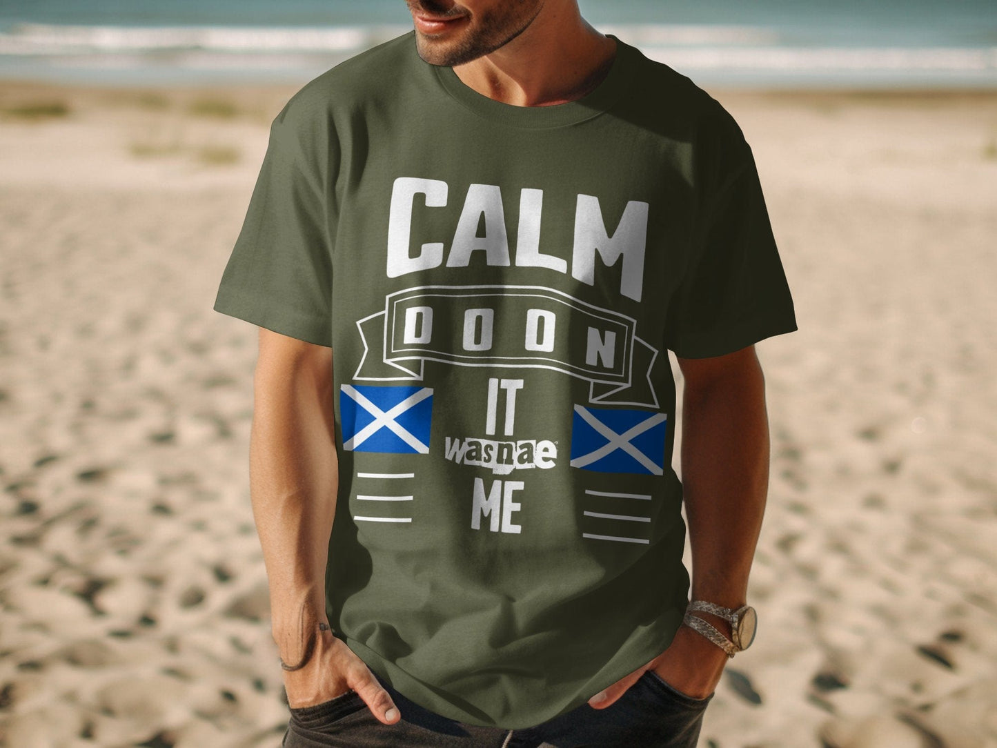 Calm Doon It Wasnae Me Scottish Flag T-Shirt