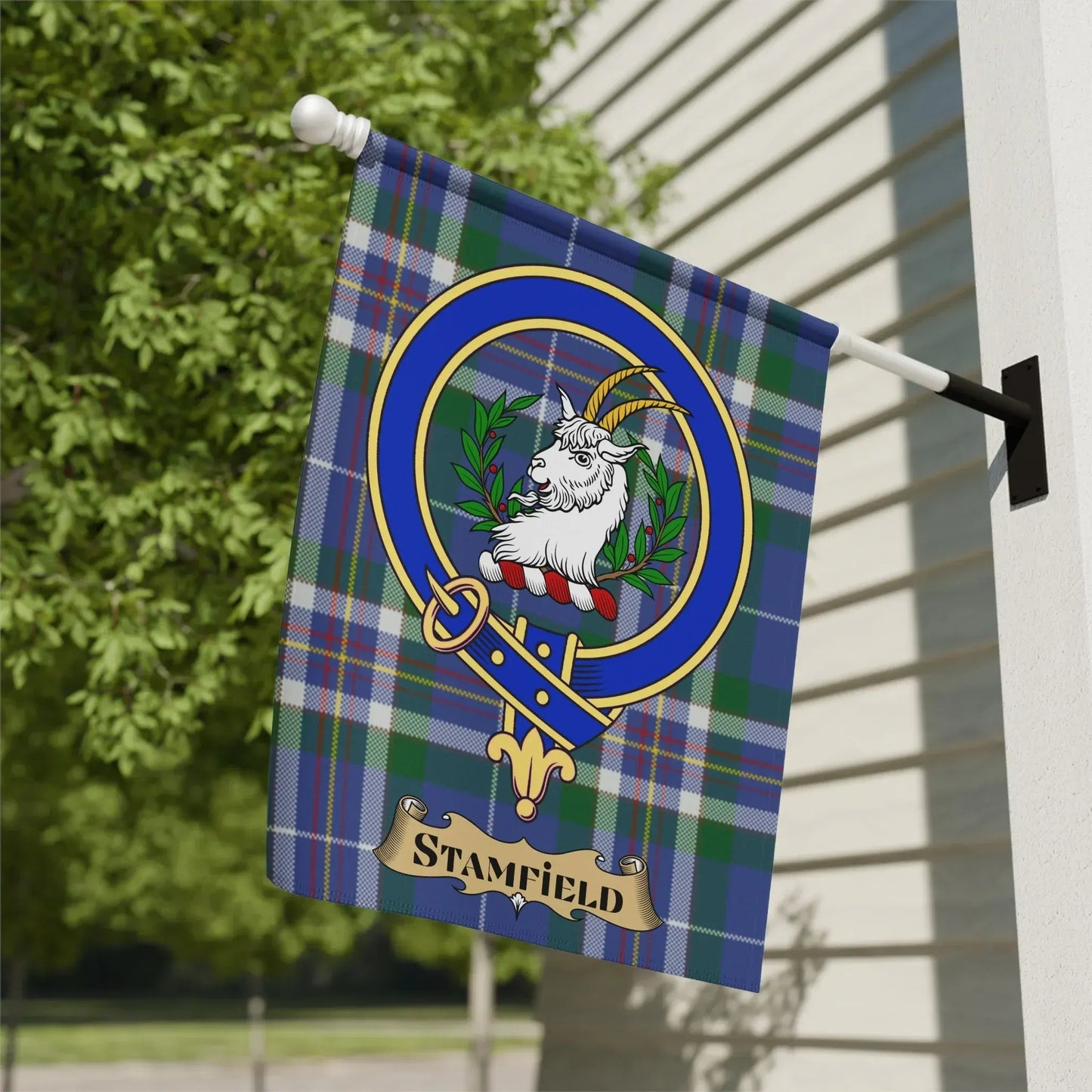 Stamfield Tartan Plaid Goat Crest House Flag product type