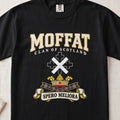 Moffat Scottish clan graphic T-shirt in Black, front view