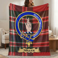 Miller clan crest tartan throw blanket with name — 50x60 polyester