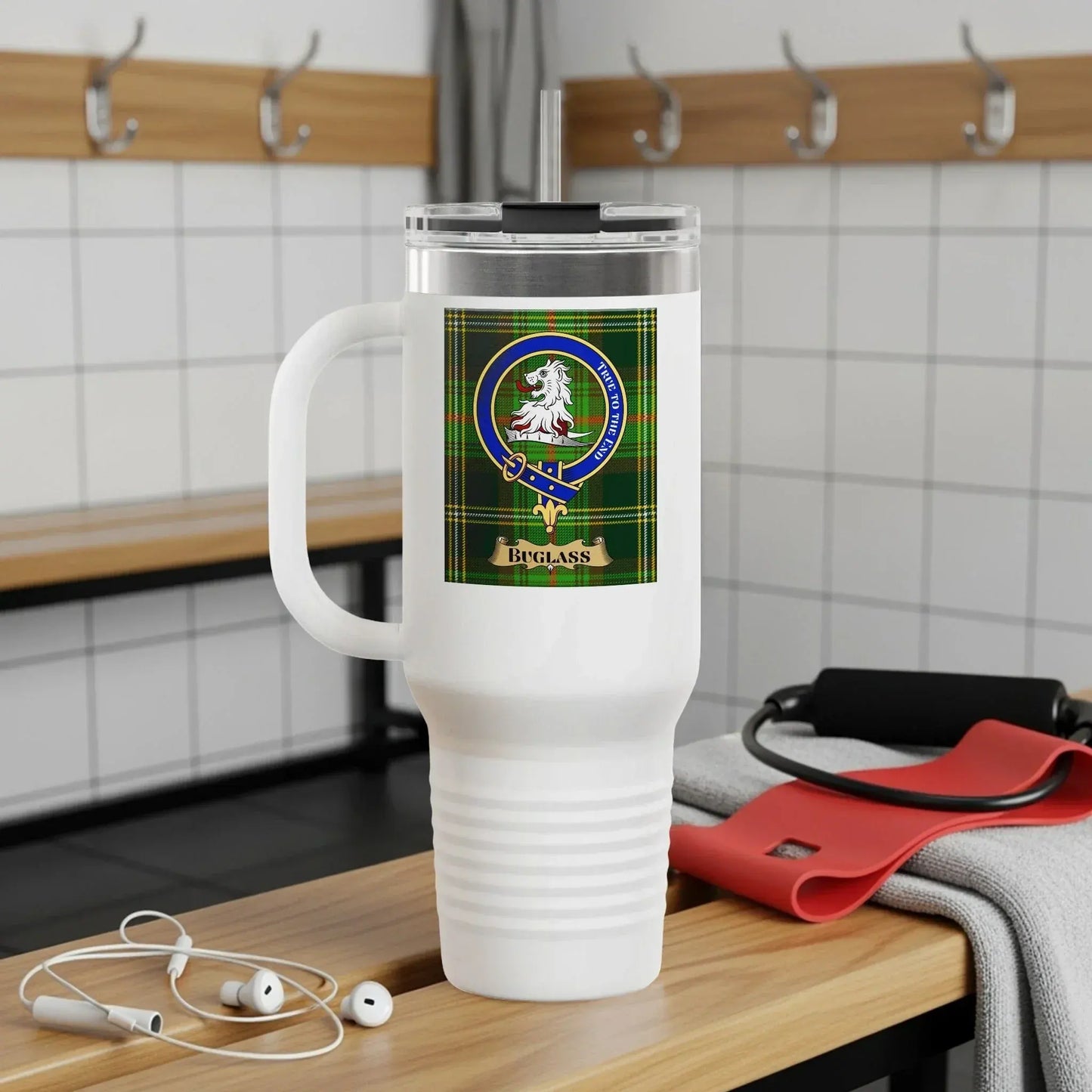 Elegant Clan Crest Highlander Travel Mug product type