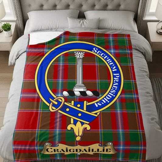 Craigdaillie Crest Plaid Blanket Unique Bedding product