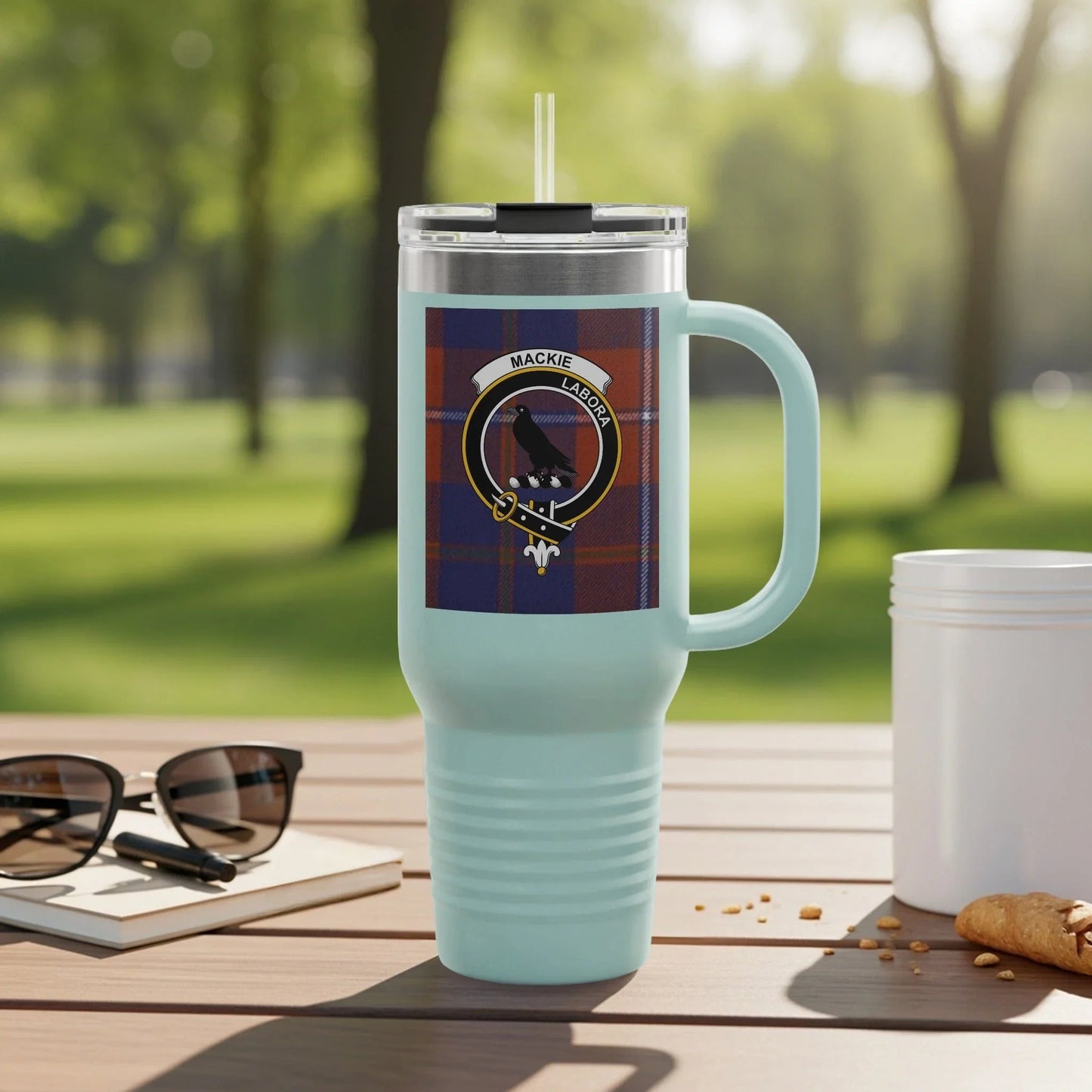 Personalized Tartan Design Travel Mug Product