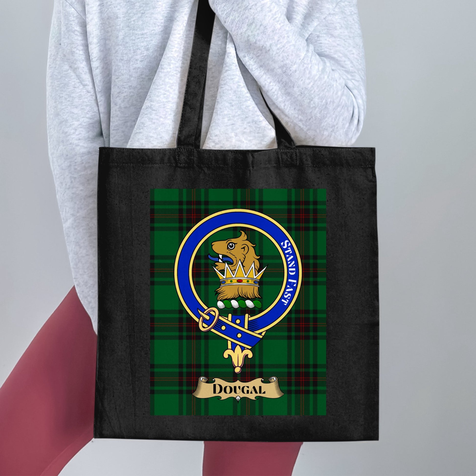 Dougal Clan Stand Fast Scottish Tartan Tote Bag - Living Stone Gifts