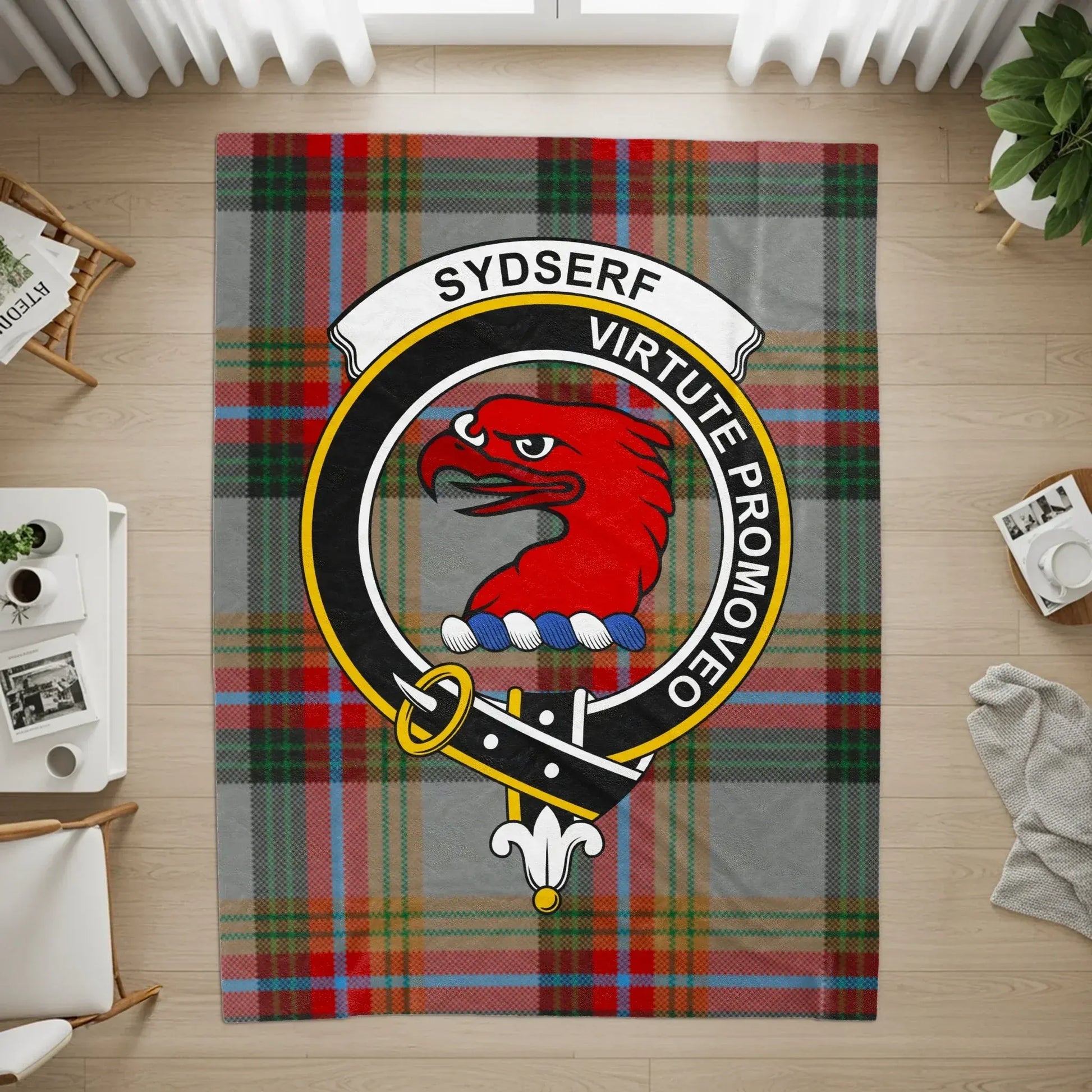 SYDSERF Virtute Promoveo Plaid Pattern Rug product