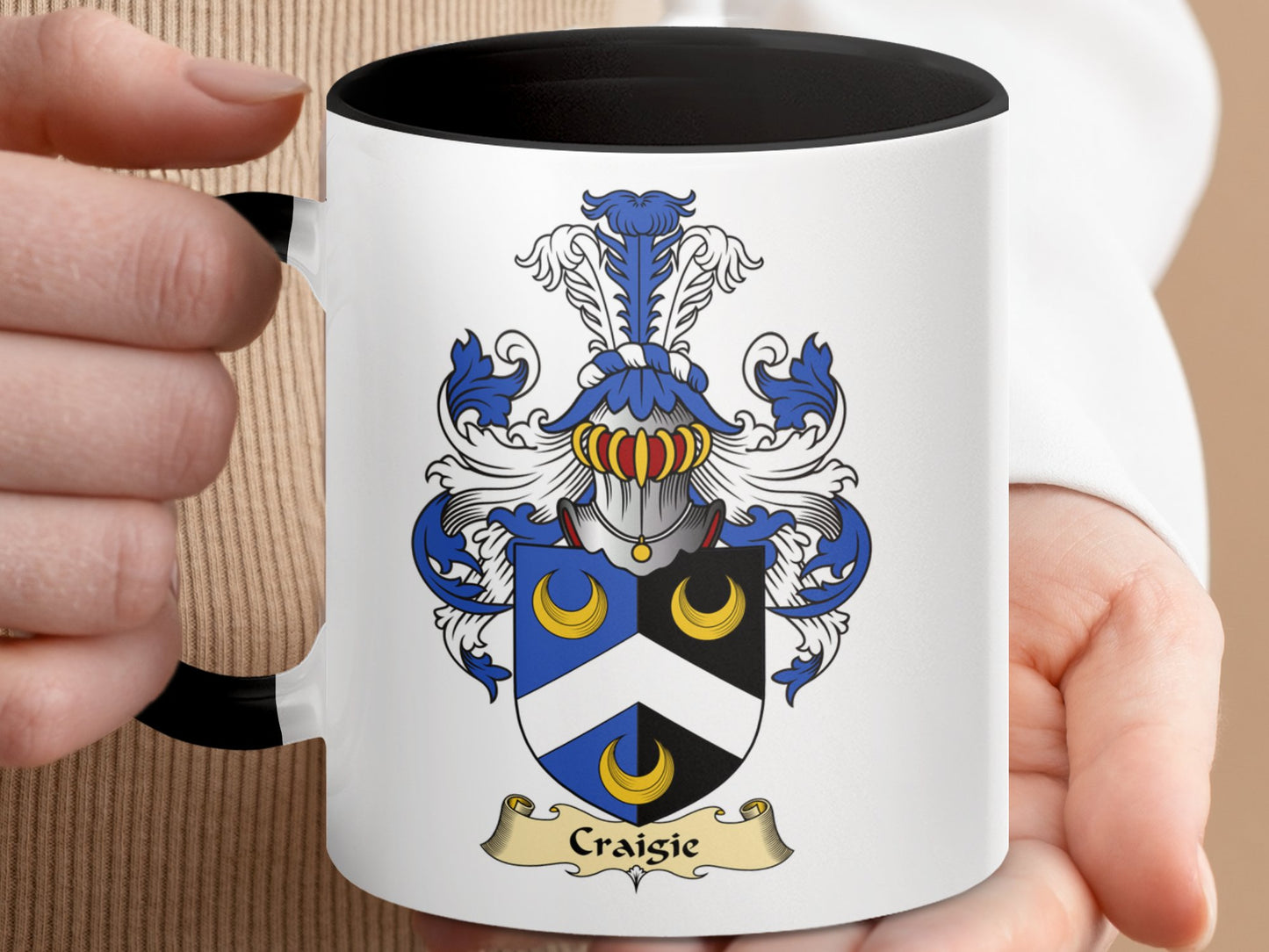 Craigie Scottish Clan Coat of Arms Accent Mug - Living Stone Gifts