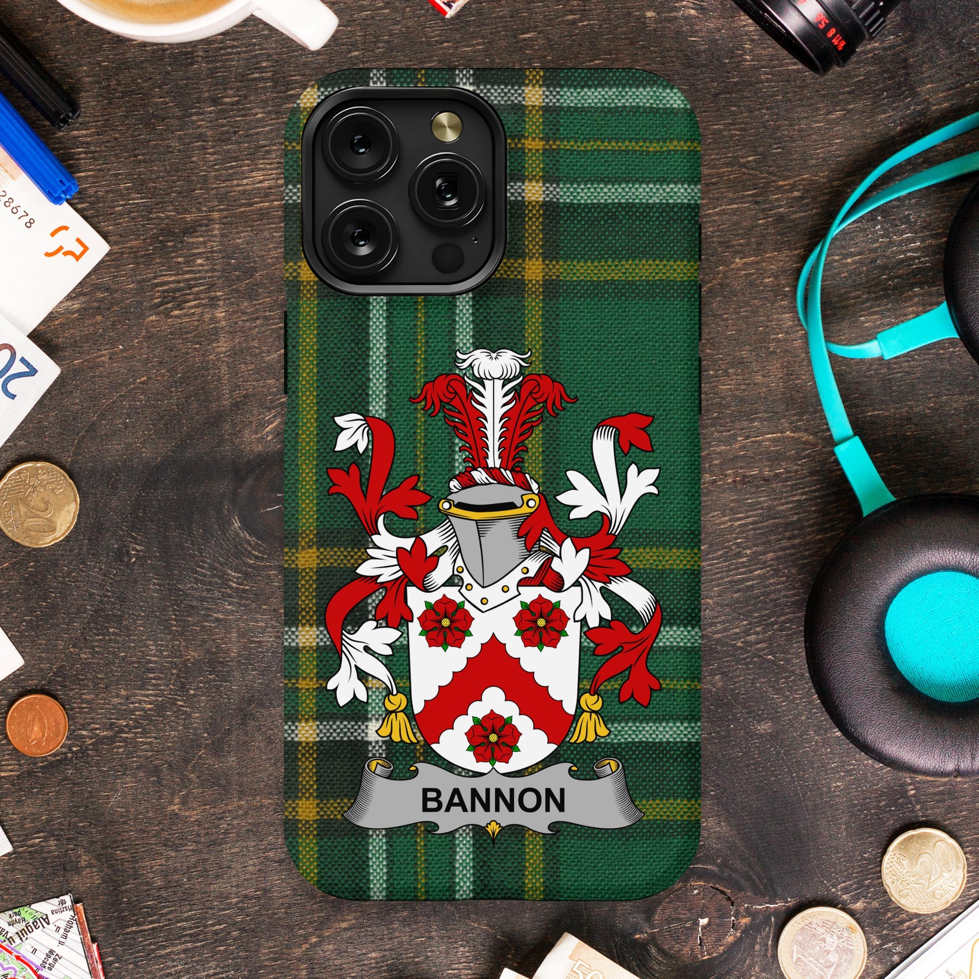 Bannon Irish family Crest design Cell Phone Cover - Celtic Ancestry Gifts