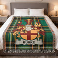 Burke Family Crest Tartan Plaid Pattern Throw Blanket product type