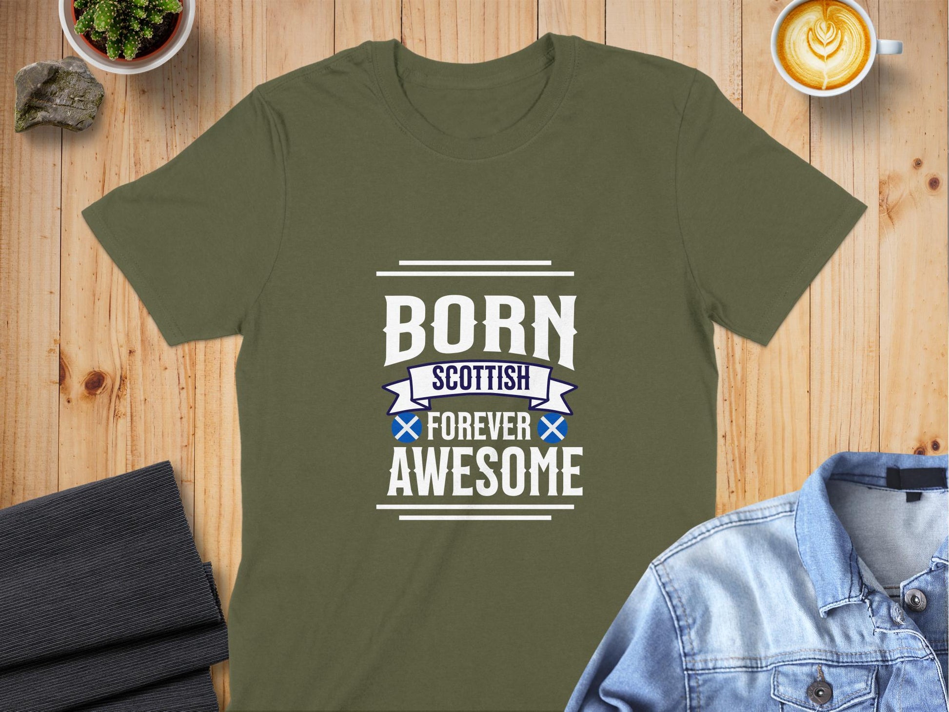 Born Scottish Forever Awesome T-Shirt - Living Stone Gifts