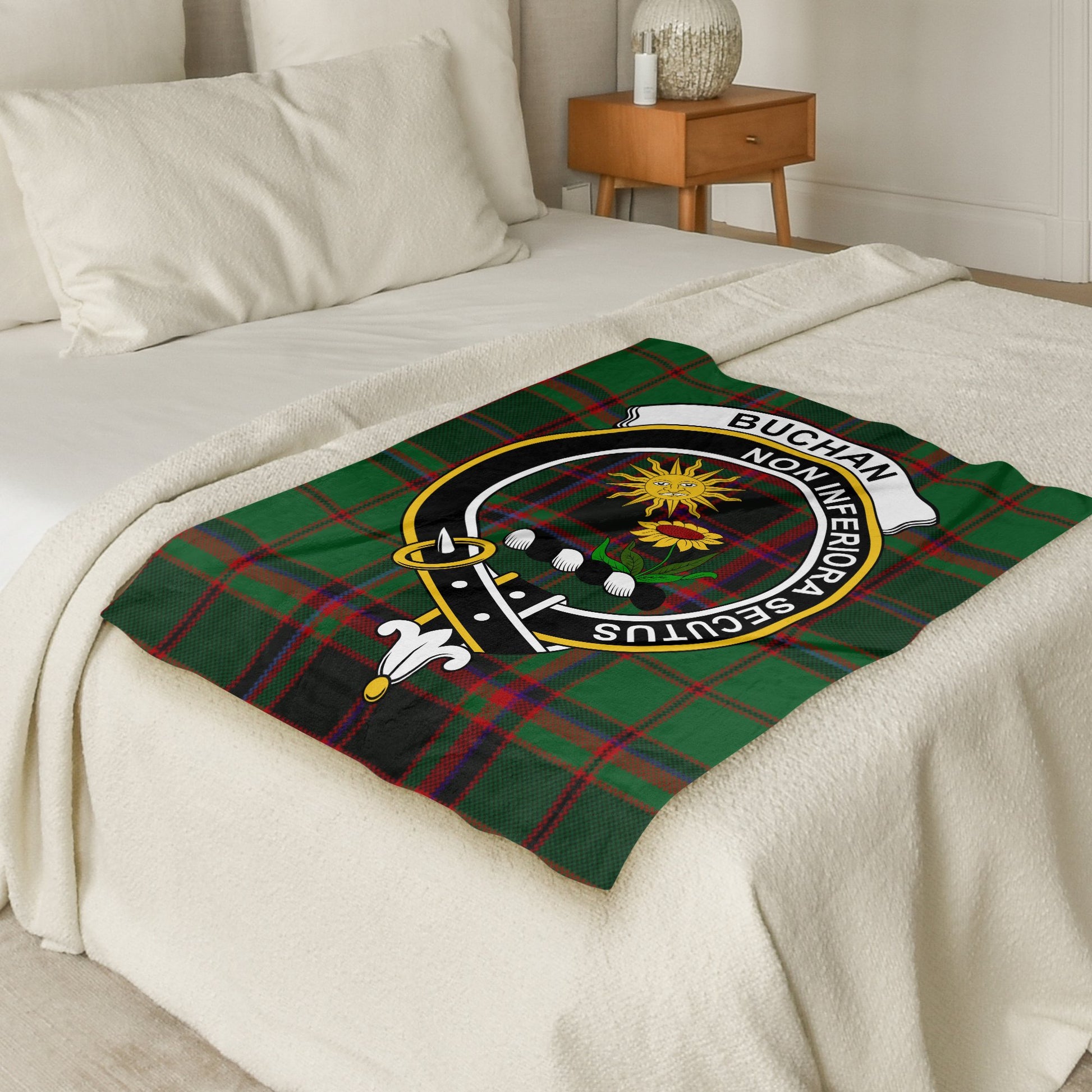 Buchan Crest Scottish Tartan Throw Blanket - Living Stone Gifts