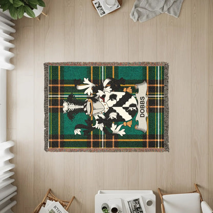 DOBBS Crest Green Plaid Tartan Woven Fringed product type