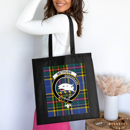 Bethune Clan Crest Scottish Tartan Tote Bag - Living Stone Gifts