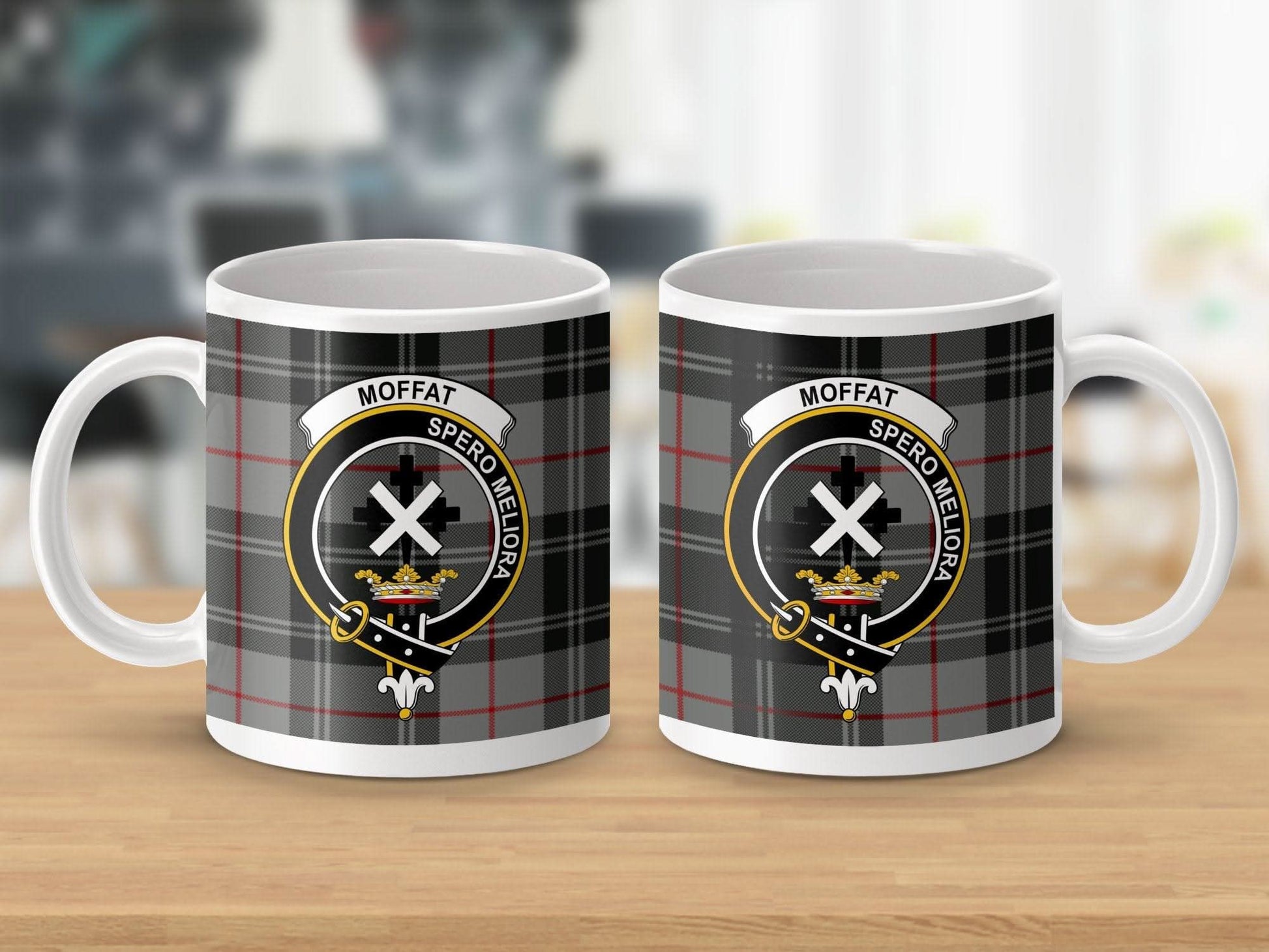 Moffat Clan Crest Tartan Pattern Ceramic Mug product