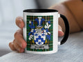 Ellmer Irish heritage mug with black handle and family crest