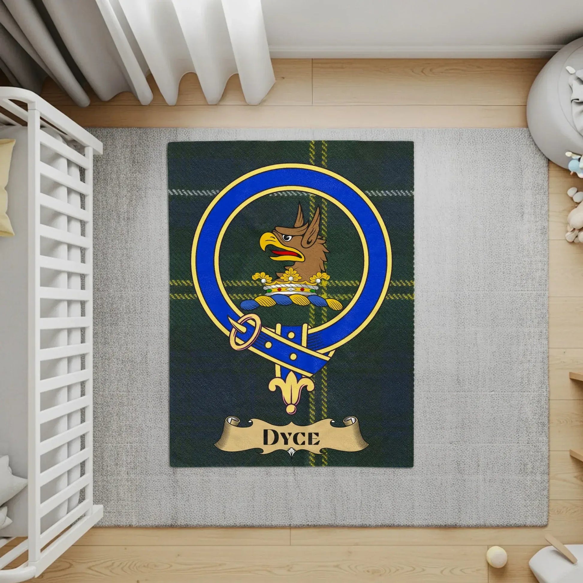 Personalized Family Crest Dyce Tartan Design Rug product