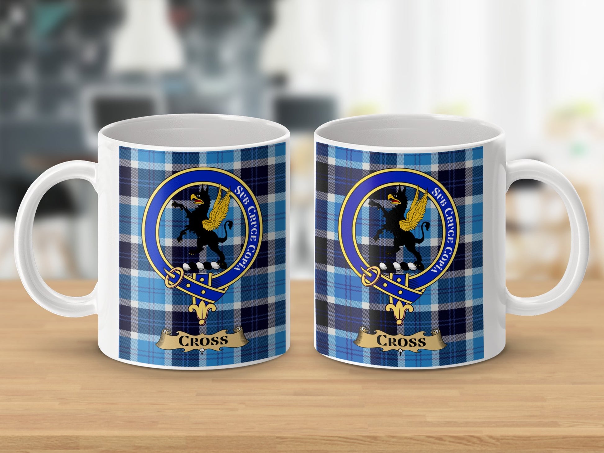 Clan Cross Scottish Tartan Crest Design Mug - Living Stone Gifts