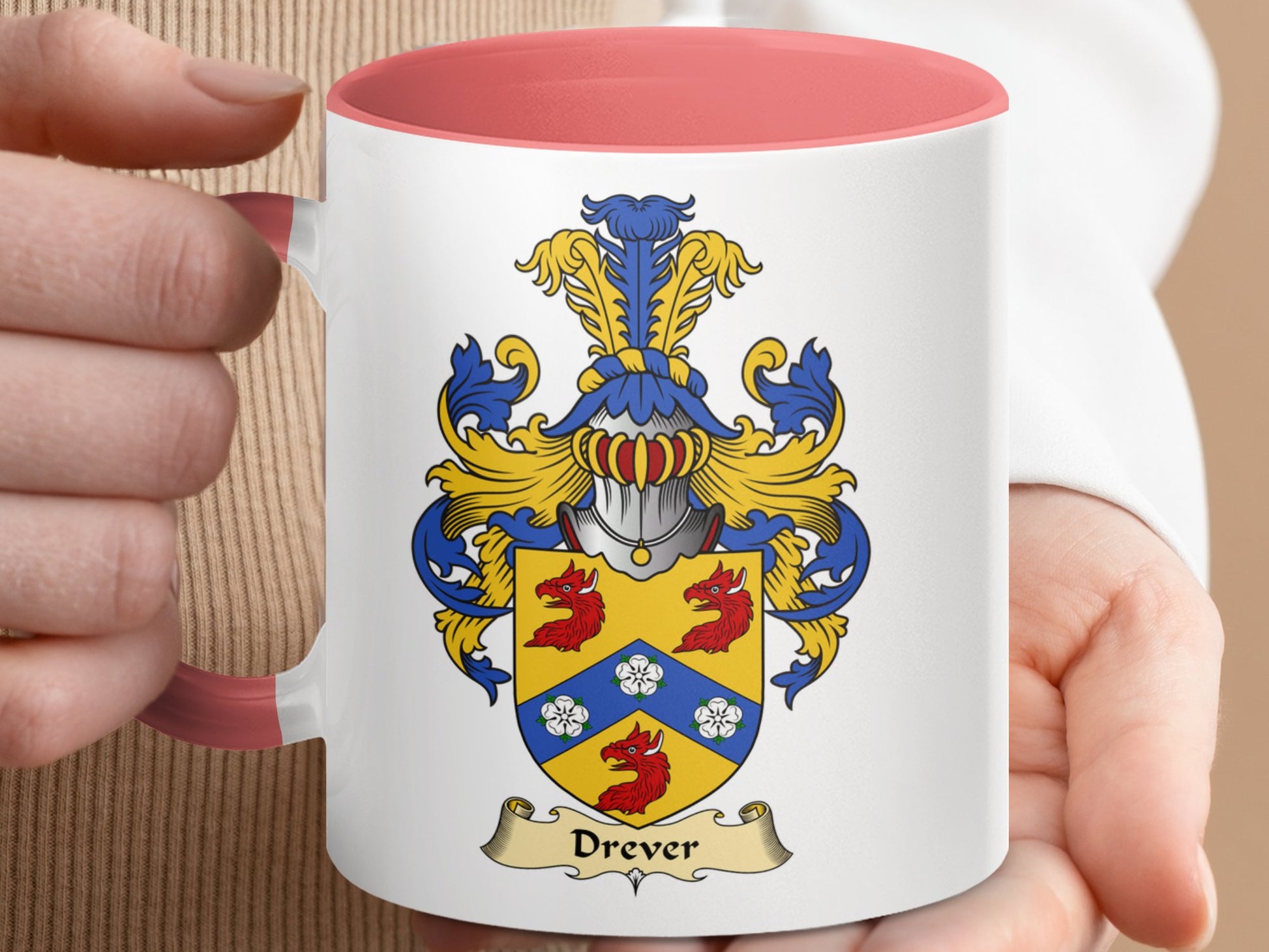 Clan Drever Scottish Coat of Arms Accent Coffee Mug - Living Stone Gifts