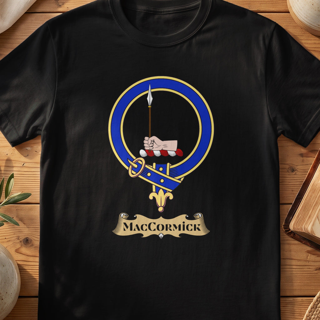 MacCormick Scottish clan crest T-shirt in black