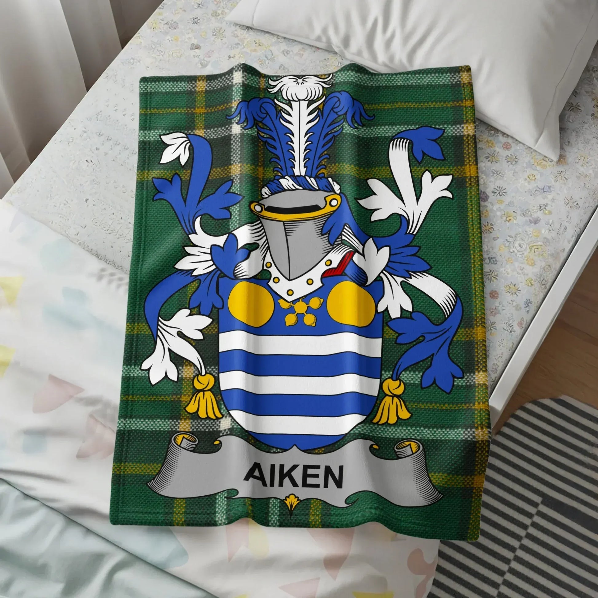 Aiken Family Crest Tartan Blanket unique product