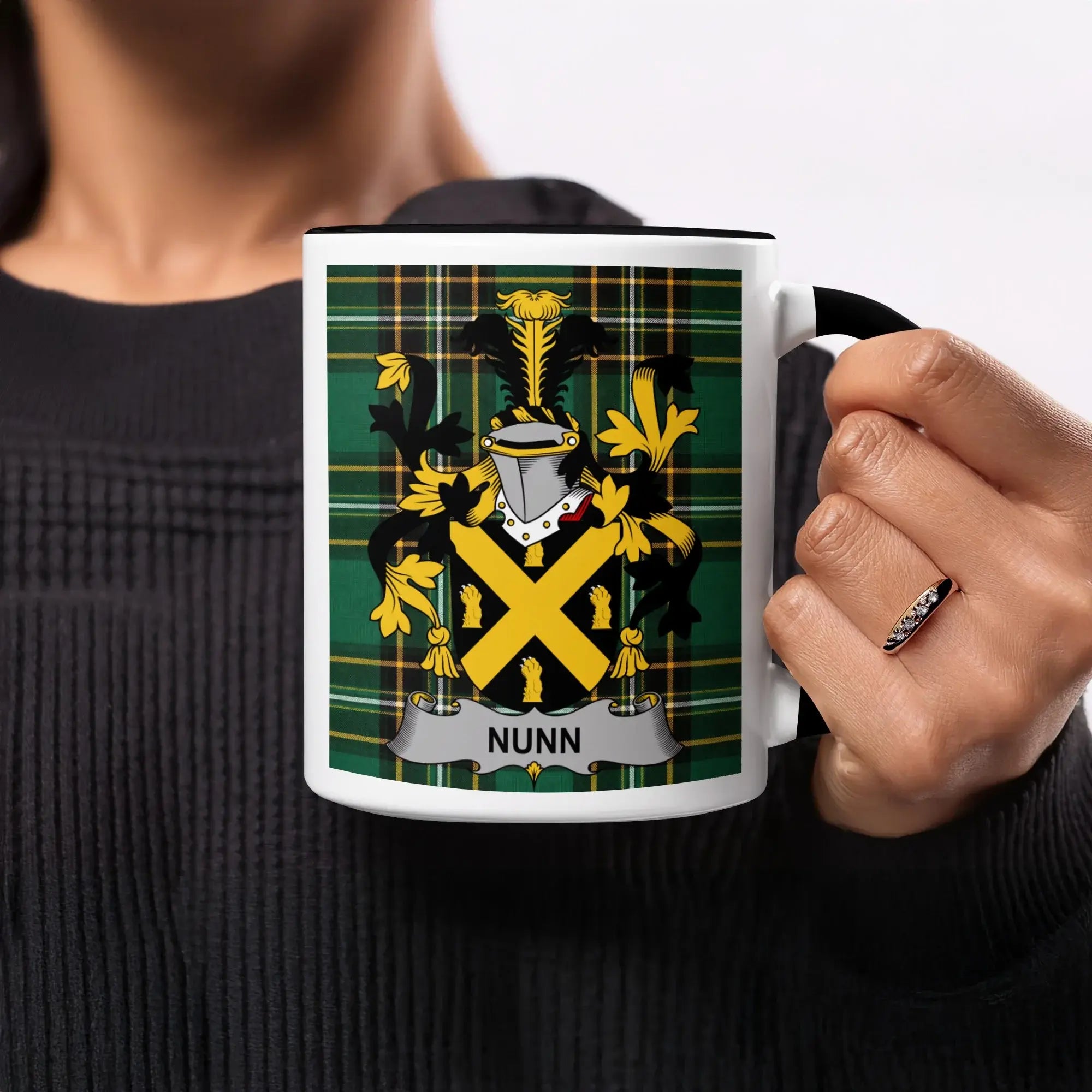 Nunn Irish heritage mug with black handle and interior